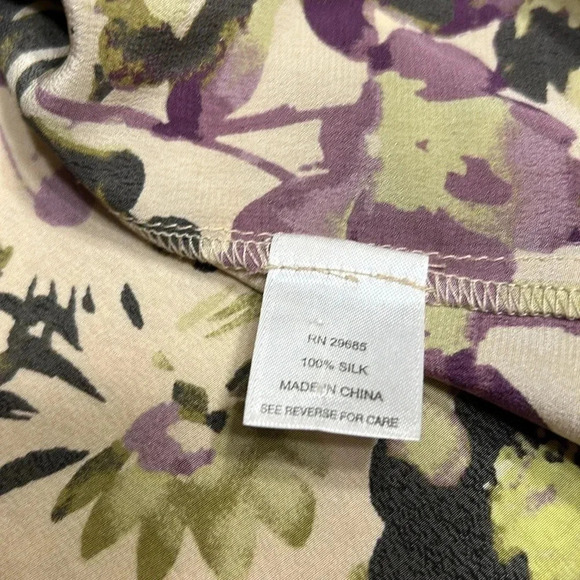 PENDLETON silk floral oversized blouse,size 6 ( Ptp 19”) med/Large  Y2K   EC - Picture 10 of 12